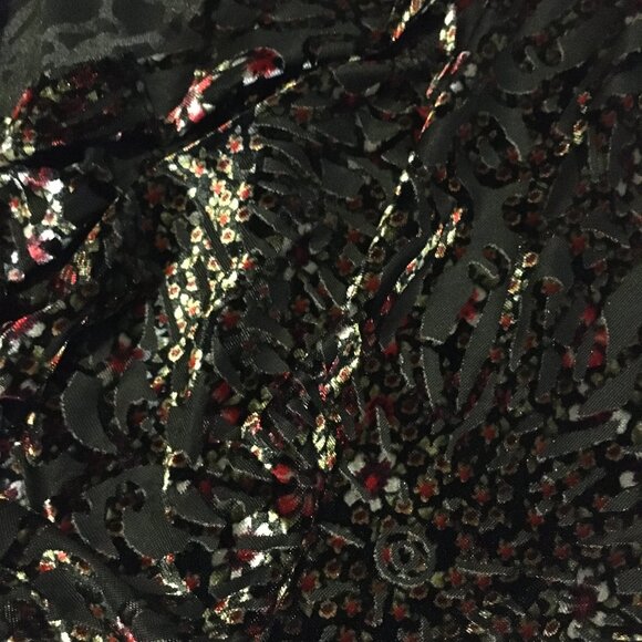 Y2K Vintage Libra Velvet Burn Out Sparkle Top Made in Canada - Picture 8 of 16